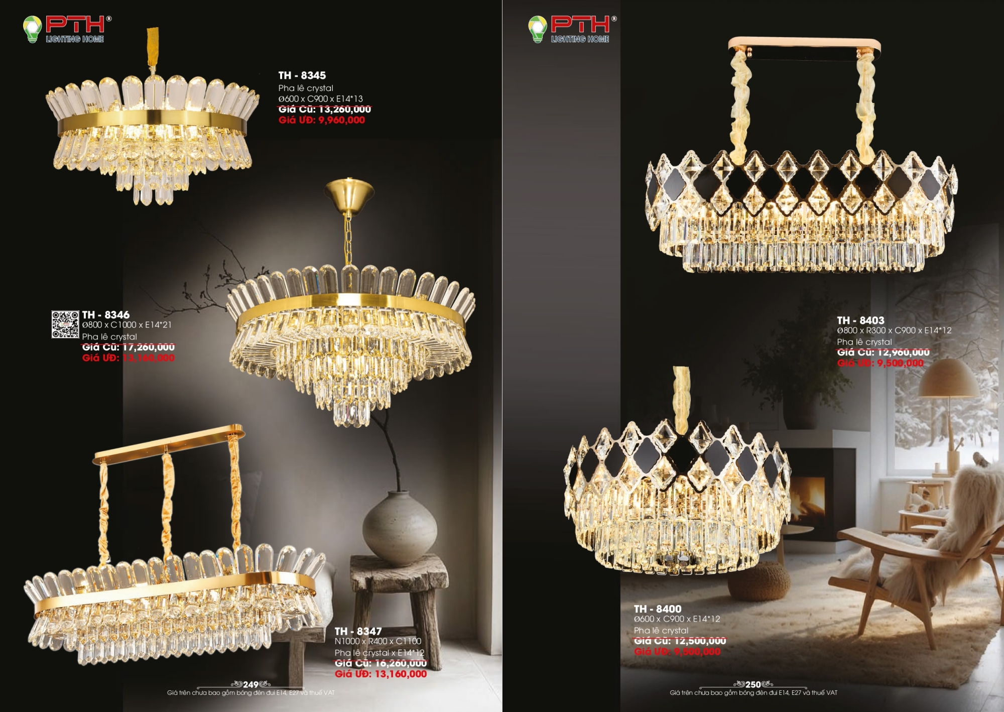 Bảng giá đèn trang trí PTH Lighting Home 2026